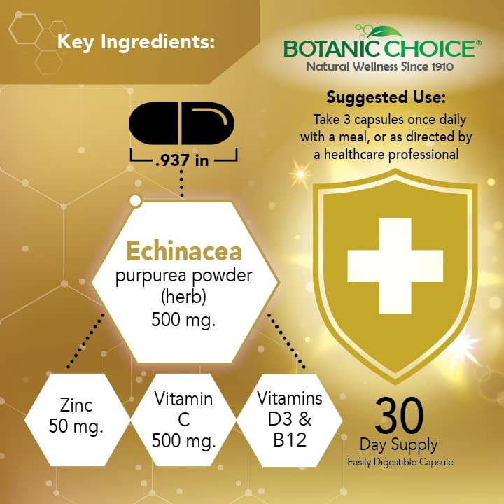 Botanic Choice Daily Immune Support with Vitamin C, Elderberry, and Zinc for Adults Capsules 90