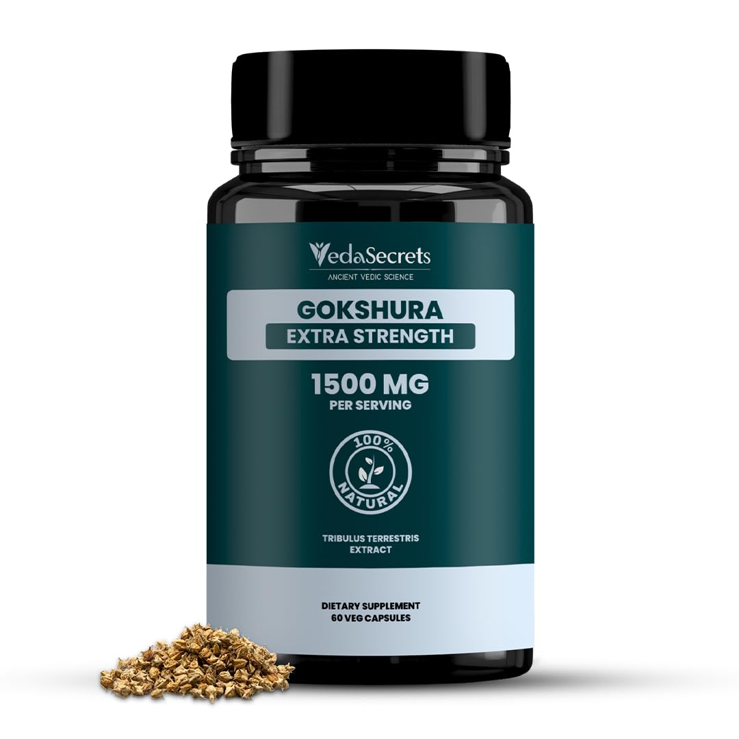 VedaSecrets Gokshura Extra Strength Tribulus Terrestris Capsules, 60 Count