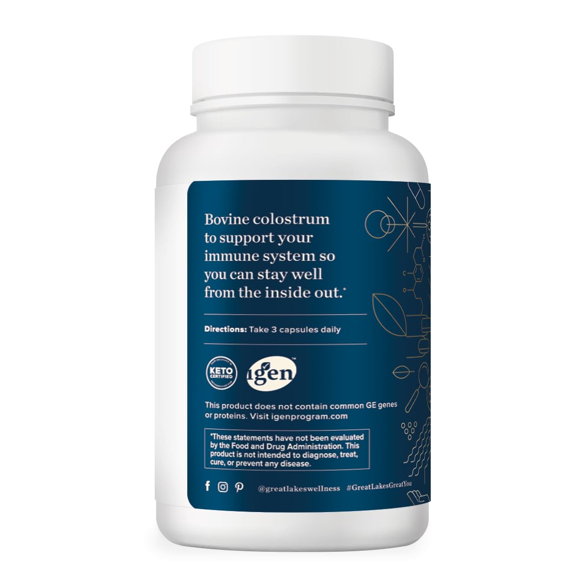 Great Lakes Wellness Colostrum Supplement 90 Capsules