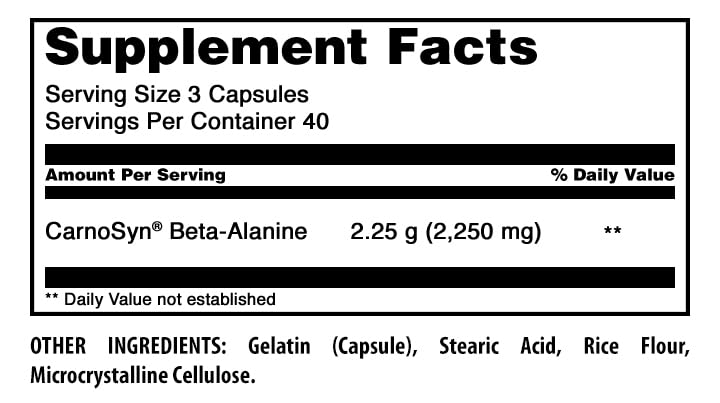 Amazing Nutrition Beta Alanine Supplement 120 Capsules