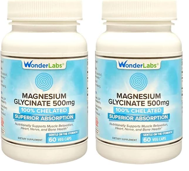 Wonder Laboratories Magnesium Glycinate 500mg Capsules 120 Count