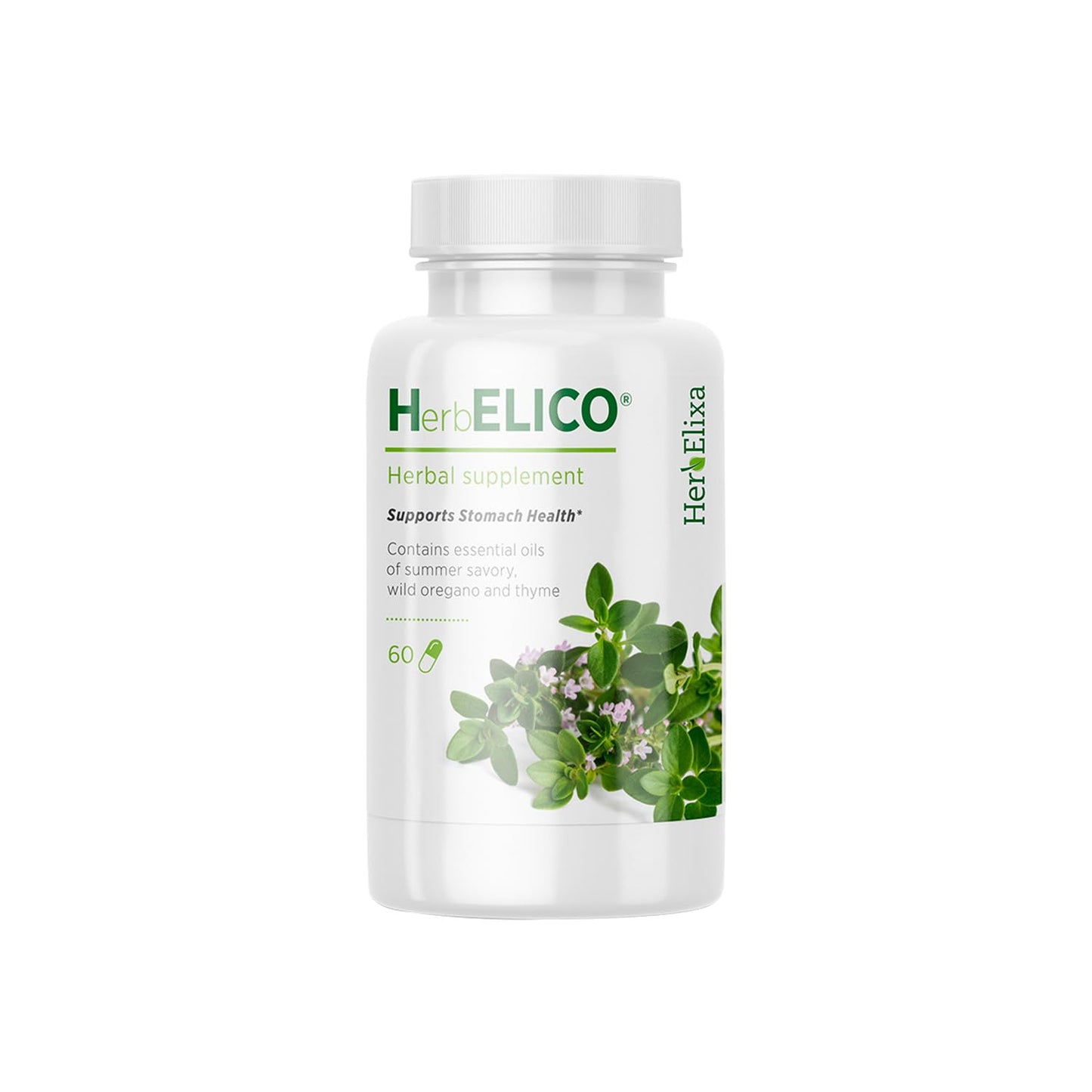 HerbELICO Wild Oregano, Thyme & Summer Savory Essential Oils Mediterranean Blend Capsules, 60 Count