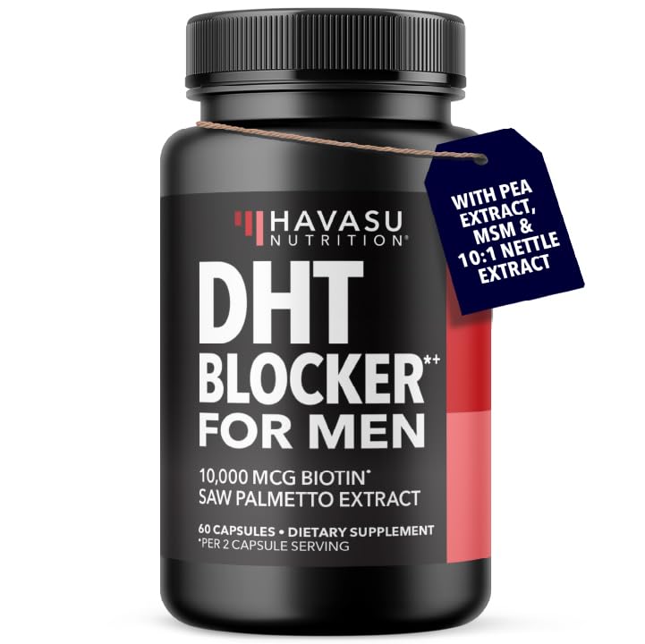 HAVASU NUTRITION DHT Blocker for Men with Biotin 10000mcg, 60 Capsules