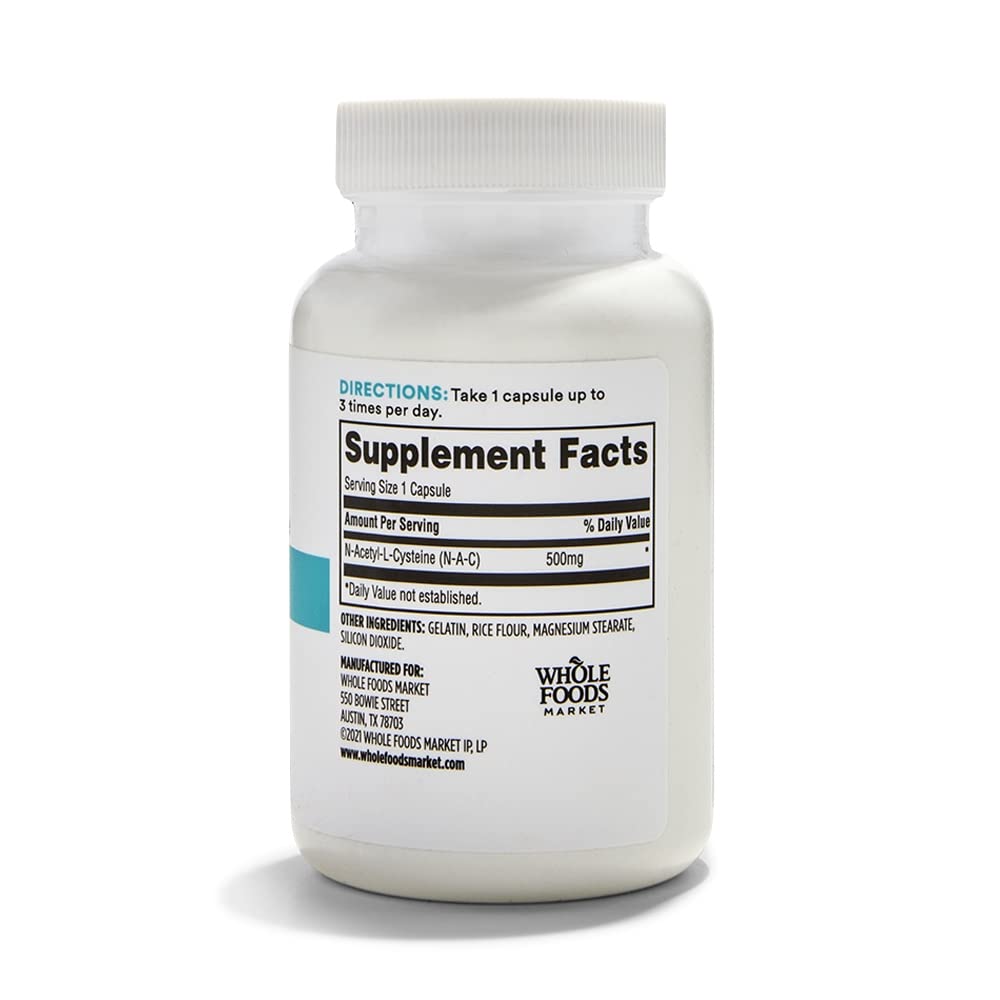 365 by Whole Foods Market N-Acetyl L-Cysteine 500mg Capsules, 100 Count