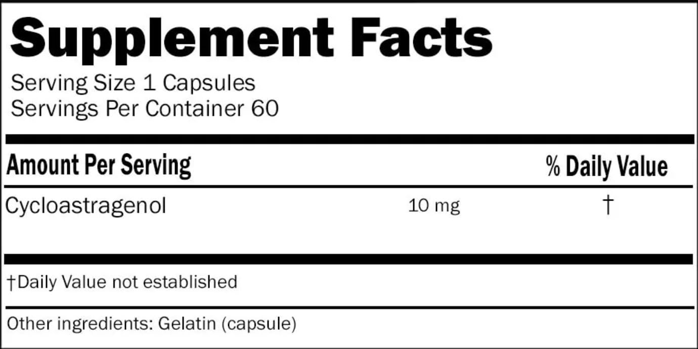 HealthSpan Plus Labs Cycloastragenol 10mg Capsule 30 Count