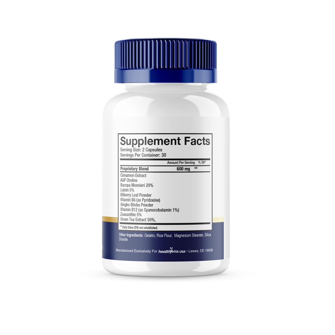 HealthyVita USA Brain Defender Capsules, 60 Count