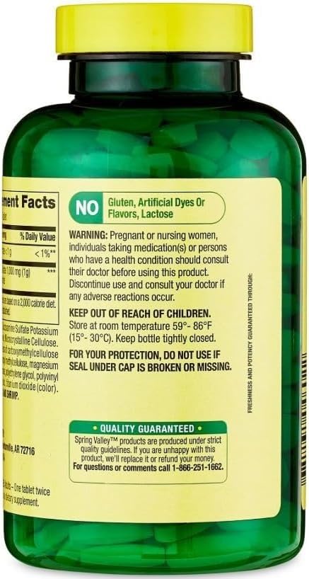 M&F Essential Glucosamine Sulfate Potassium Chloride 1000 mg Tablets, 200 Count