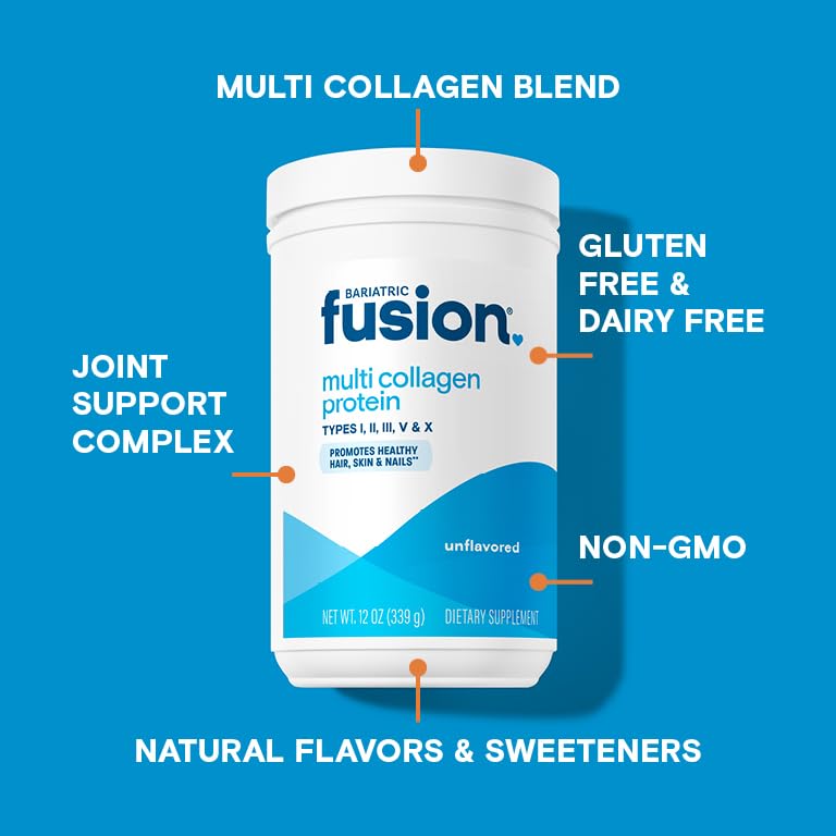 Bariatric Fusion Unflavored Multi Collagen Protein Powder Type 2, 12 oz