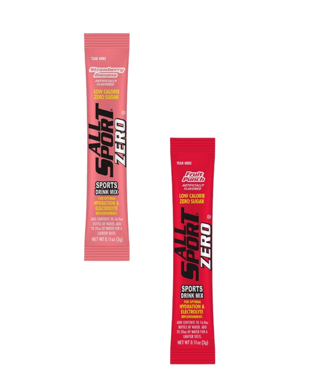 Generic All Sport Zero Powder Sticks Variety Pack, Fruit Punch & Strawberry Banana, 100 Sticks