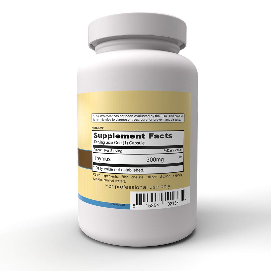 Priority One Thymus 300mg Capsules, 90 Count