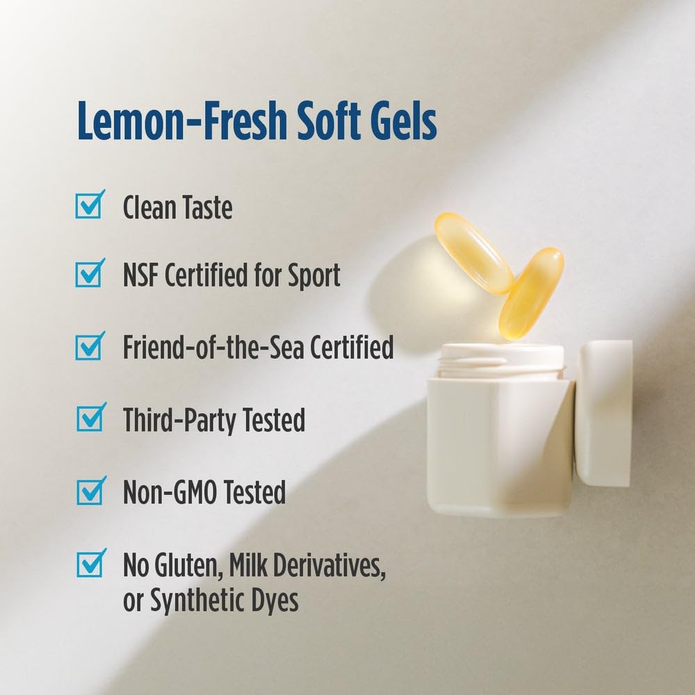 Nordic Naturals Ultimate Omega Sport 2X Lemon Flavor Soft Gels, 60