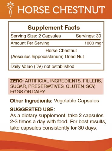 Secrets of the Tribe Horse Chestnut 1000 mg, 60 Capsules