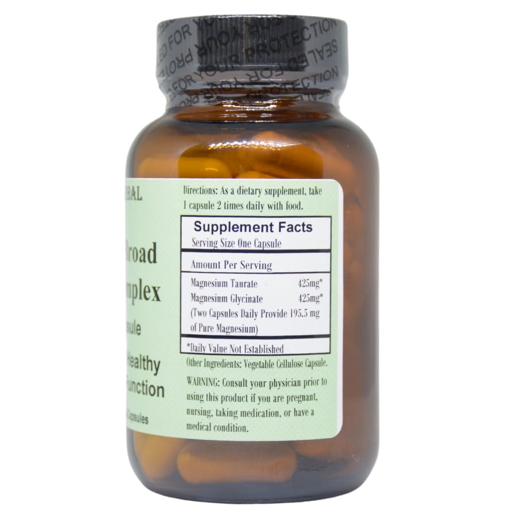 Barlowe's Herbal Elixirs Magnesium Complex 850mg per Capsule, 60 Capsules
