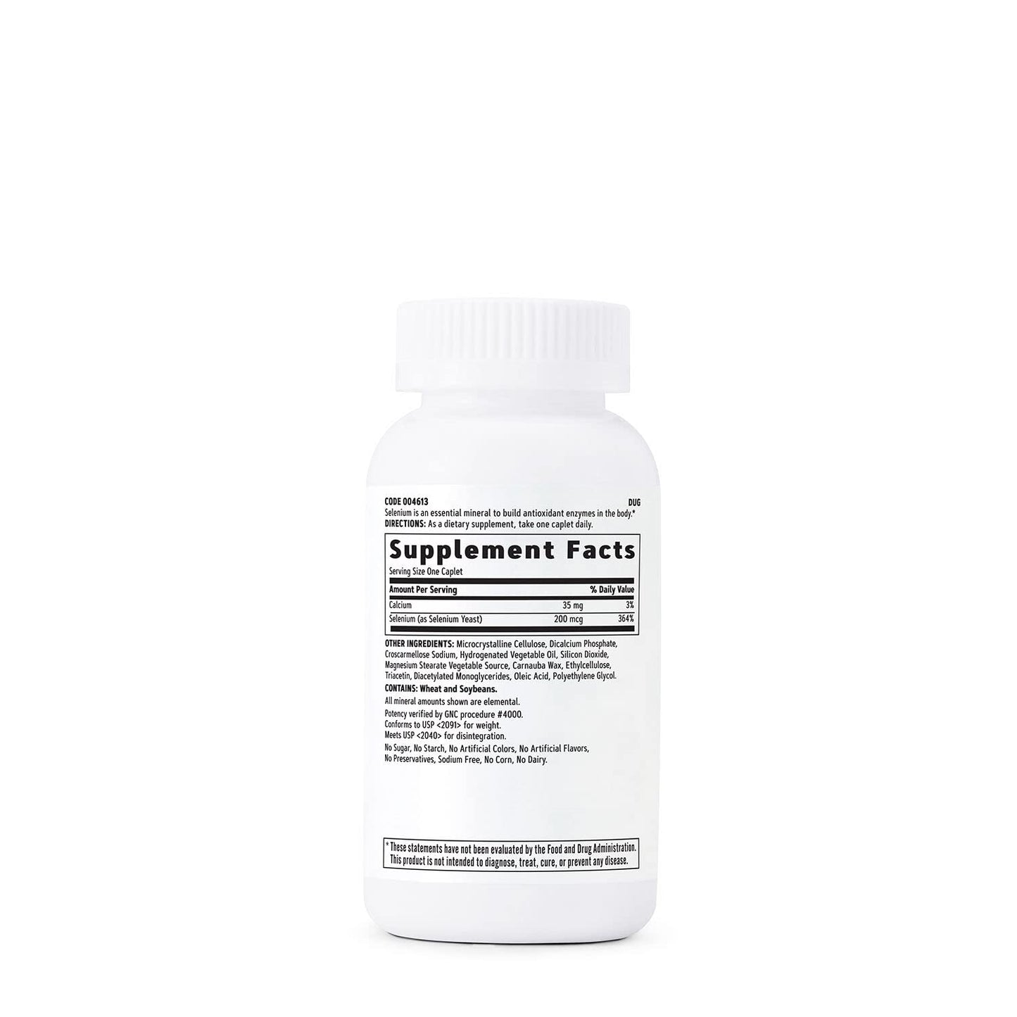 GNC Selenium 200mcg Caplets, 200 Count