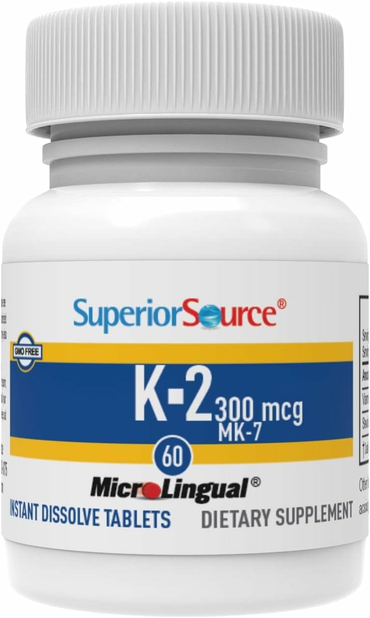 Superior Source Vitamin K2 MK-7 (Menaquinone-7), 300 mcg Tablet, 60 Count