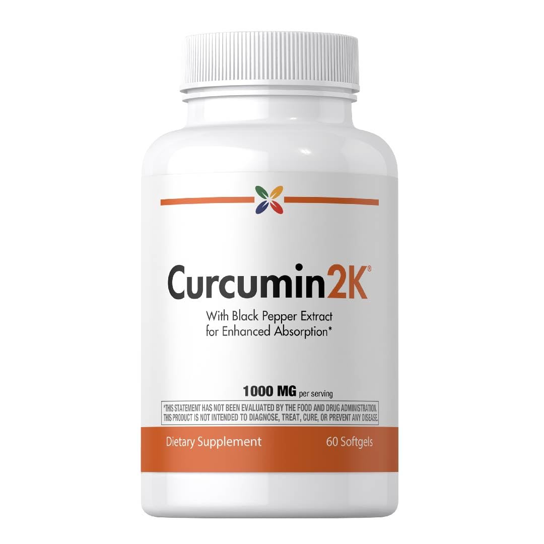 Stop Aging Now Curcumin2K Curcumin Supplement with Black Pepper 60 Softgels