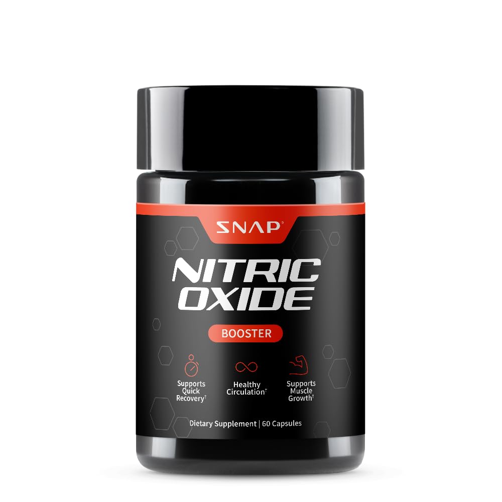 Snap Supplements Nitric Oxide Booster with L-Citrulline + 3 Forms of L-Arginine, 60 Capsules