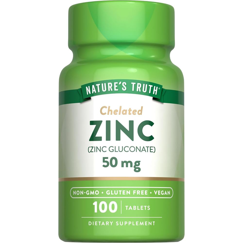 Nature's Truth Zinc 50 mg Chelated Tablets, 300 Count