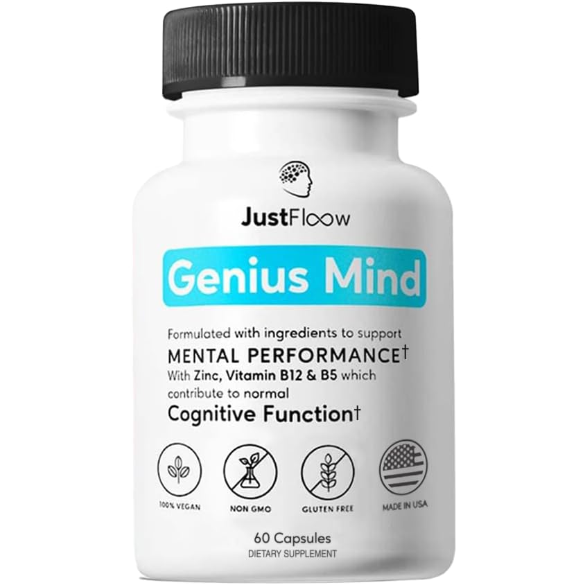JustFloow Genius Mind Nootropic Brain Supplement Capsule, 60 Count