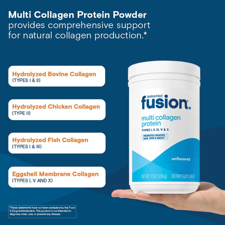 Bariatric Fusion Unflavored Multi Collagen Protein Powder Type 2, 12 oz