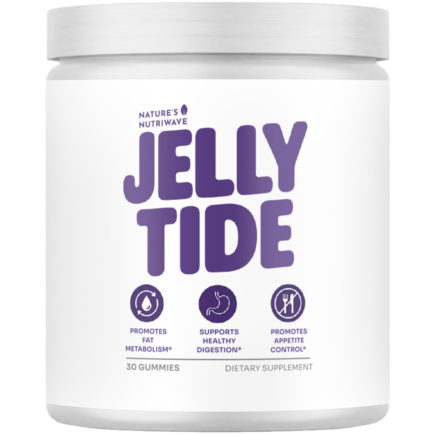 Nature’s NutriWave JellyTide Gummies – Apple Cider Vinegar & BHB Salts – 1 Month Supply, 30 Gummies