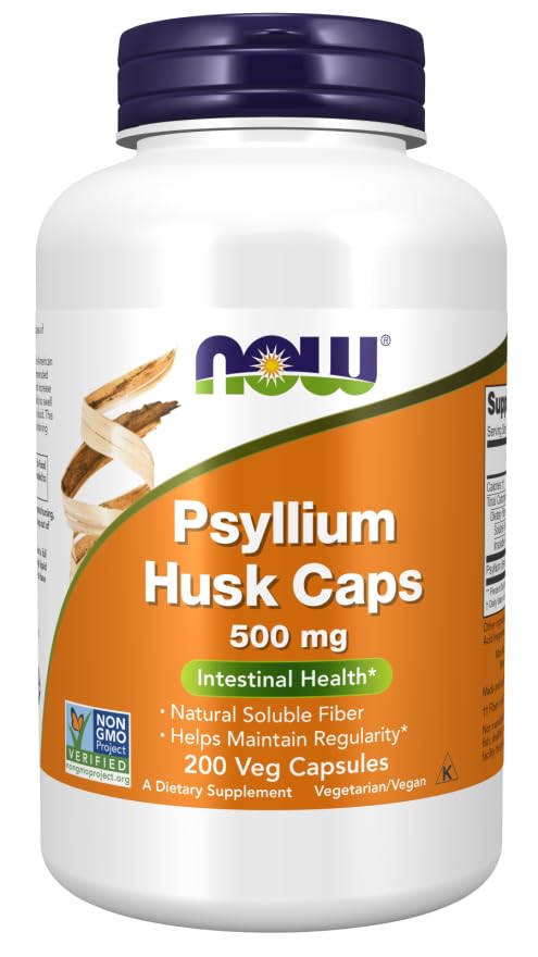 NOW Foods Psyllium Husk 500 mg Capsules 400 Count