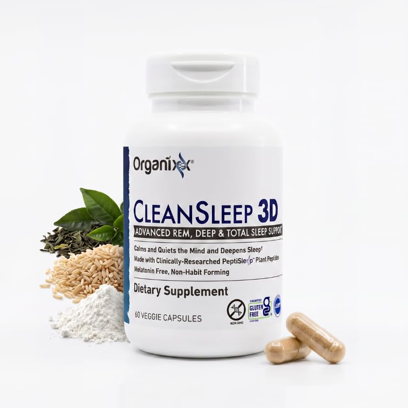 Organixx Clean Sleep 3D Melatonin Free, L-Theanine & GABA Capsule, 30 Count