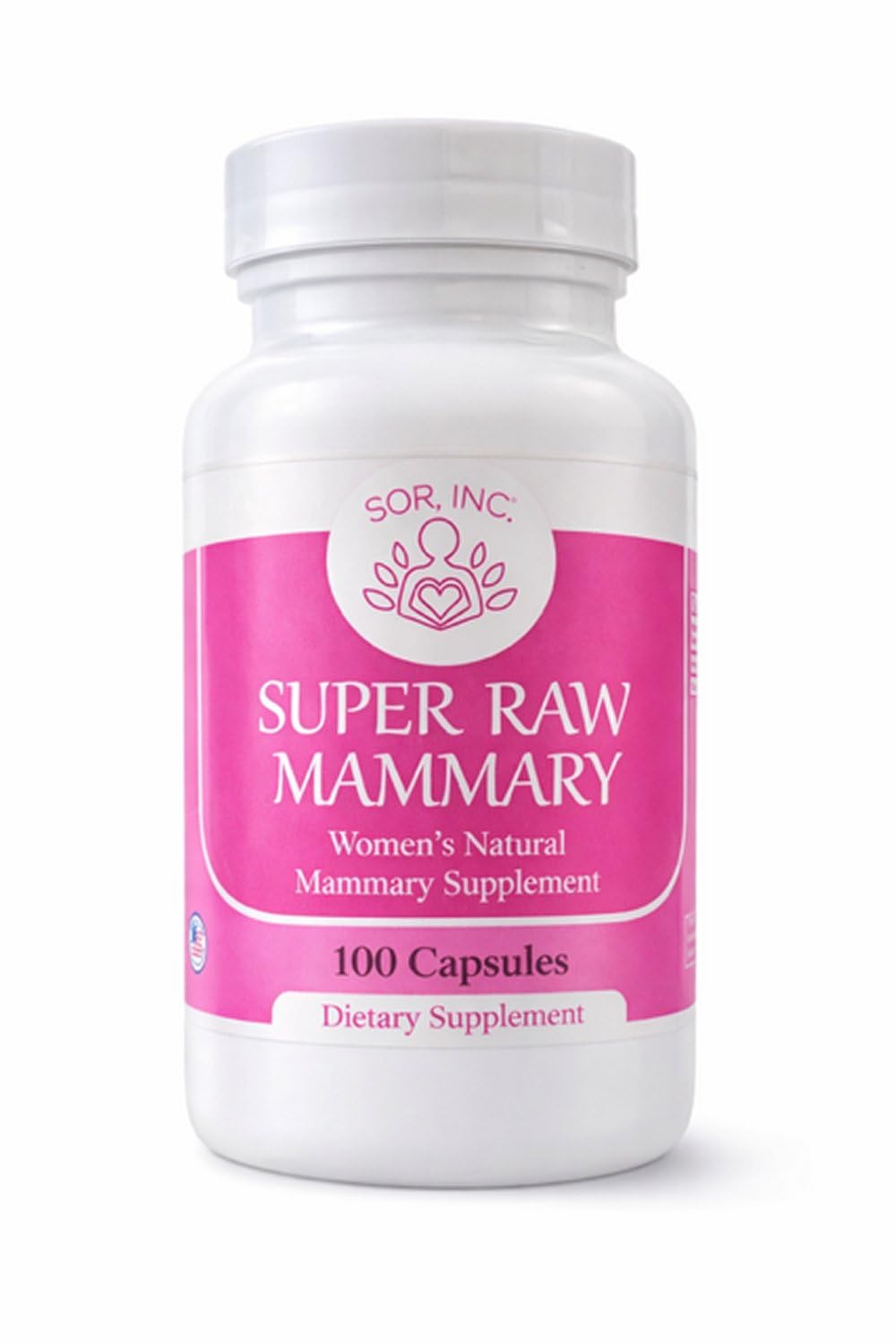SOR, Inc. Super R Mammary Glandular Supplement – Bovine Mammary Tissue 400 mg Per Serving, Non-Hormonal Breast Support Formula, Capsules, 100 Count