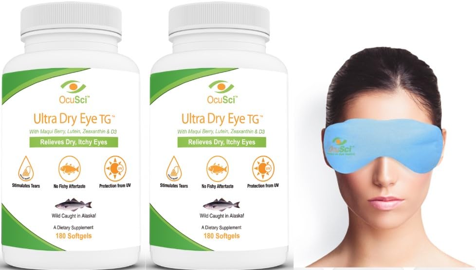 OcuSci 1700mg Triglyceride Omega-3 Softgels with EPA & DHA, Lutein, Zeaxanthin, B12, D3, 180 Softgels
