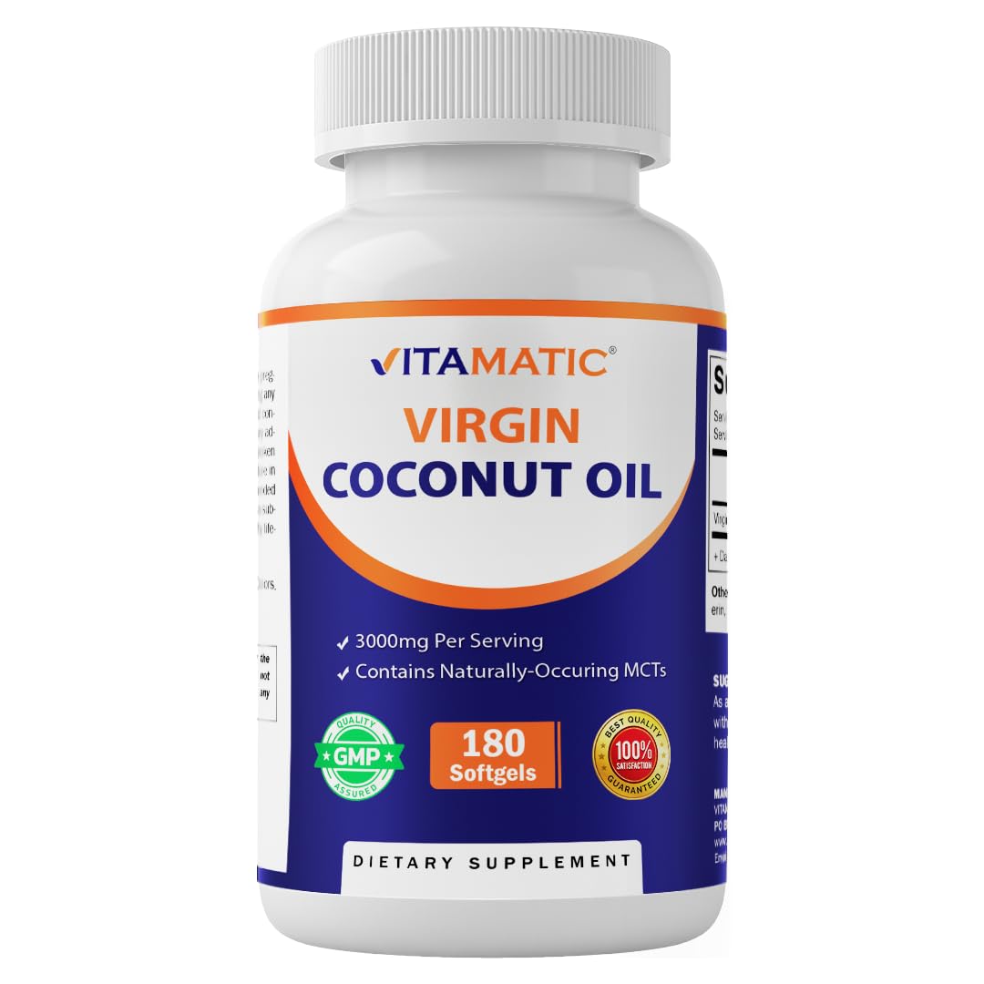 Vitamatic Virgin Coconut Oil Softgel, 180 Count