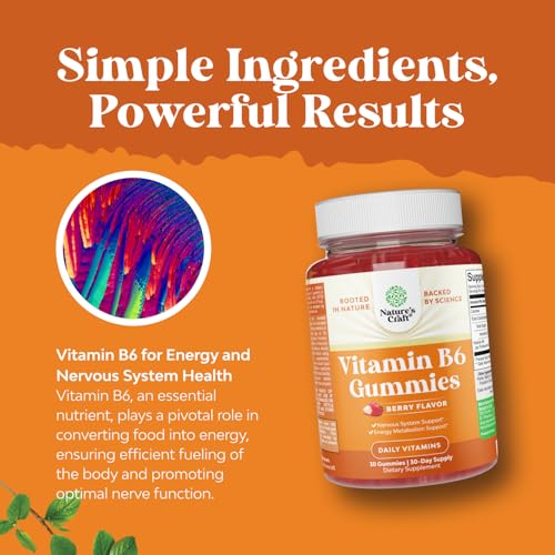 Natures Craft Digestive Enzymes with Ox Bile for No Gallbladder and Vitamin B6 Gummies Bundle, 120 Count