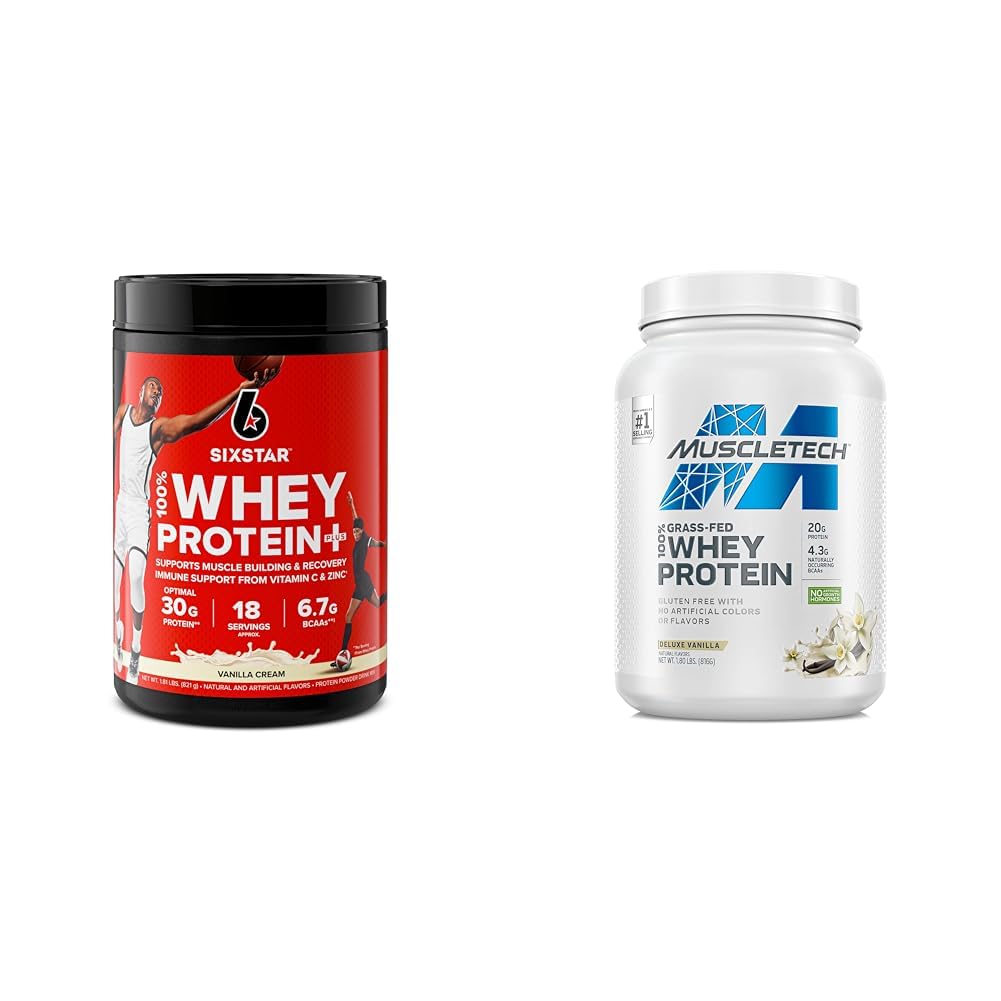 Six Star Elite 100% Whey Protein Plus Vanilla Cream Powder, 1.8 lbs
MuscleTech Grass Fed Whey Protein Powder Vanilla, 1.8 lbs