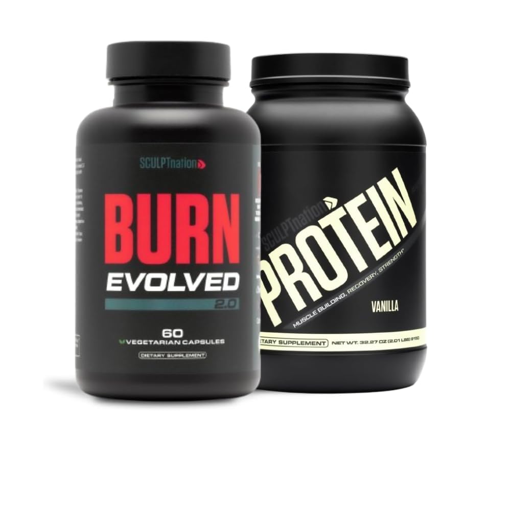 Sculpt Nation Burn Evolved 2.0 and Protein Vanilla Powder Bundle Powder 2-Pack