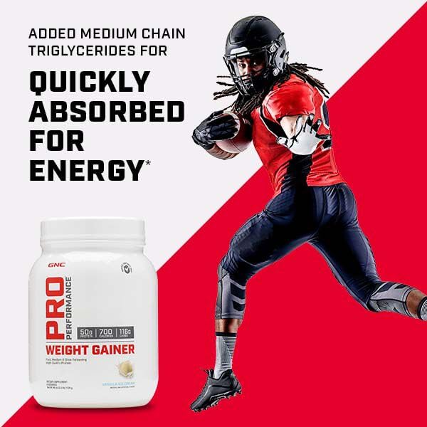 GNC Pro Performance Weight Gainer Protein Powder Vanilla Ice Cream 40 Servings