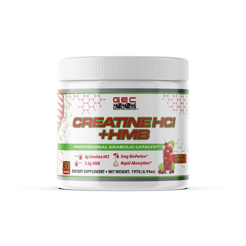 Genetic Edge Compounds Creatine HCl + HMB for Athletes – Performance & Recovery Formula – Powder, 6.94 oz