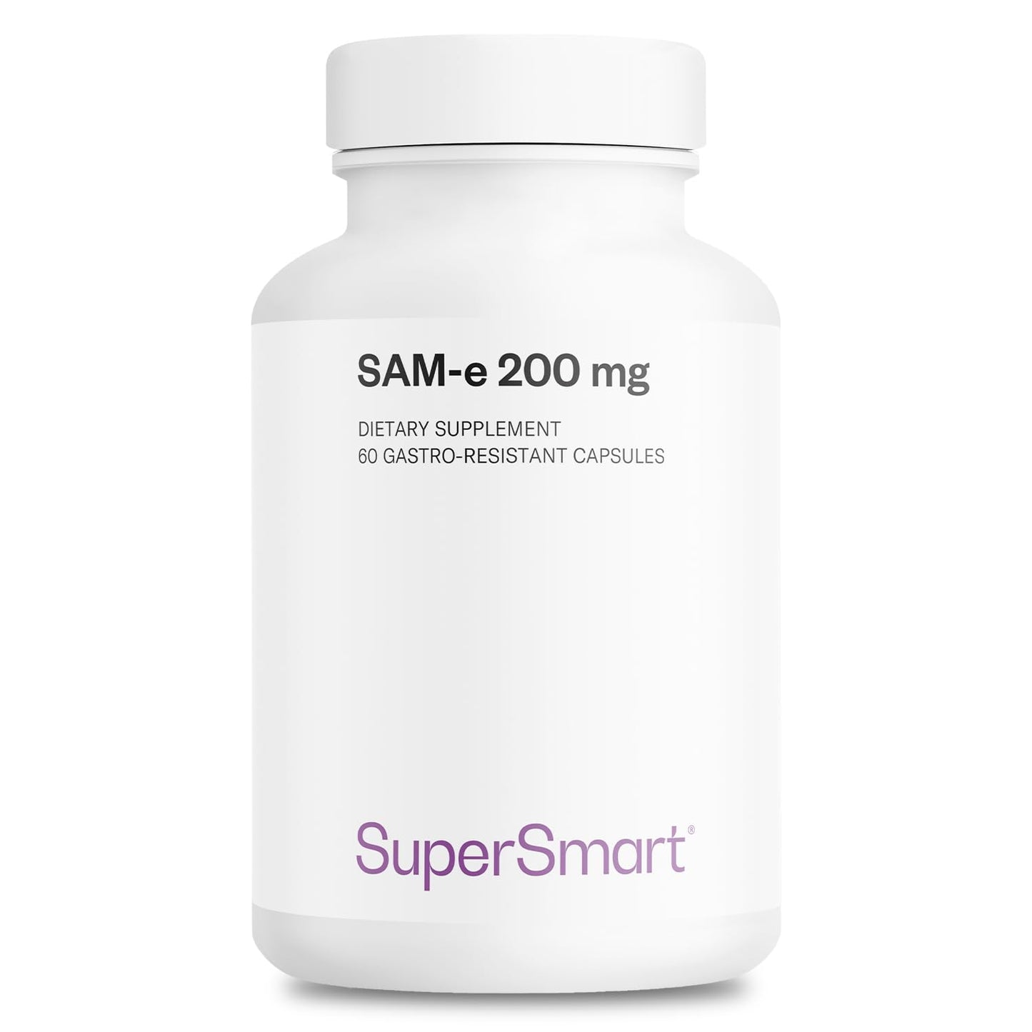 Supersmart SAM-e 200mg (80% Active Isomer S,S) - Advanced S-Adenosyl Methionine SAM-e Supplement 60 Capsules