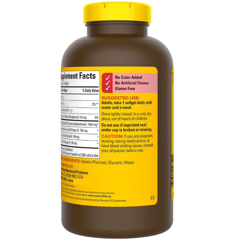 Generic Nature Flaxseed Oil 1400mg Softgel 300 Softgels