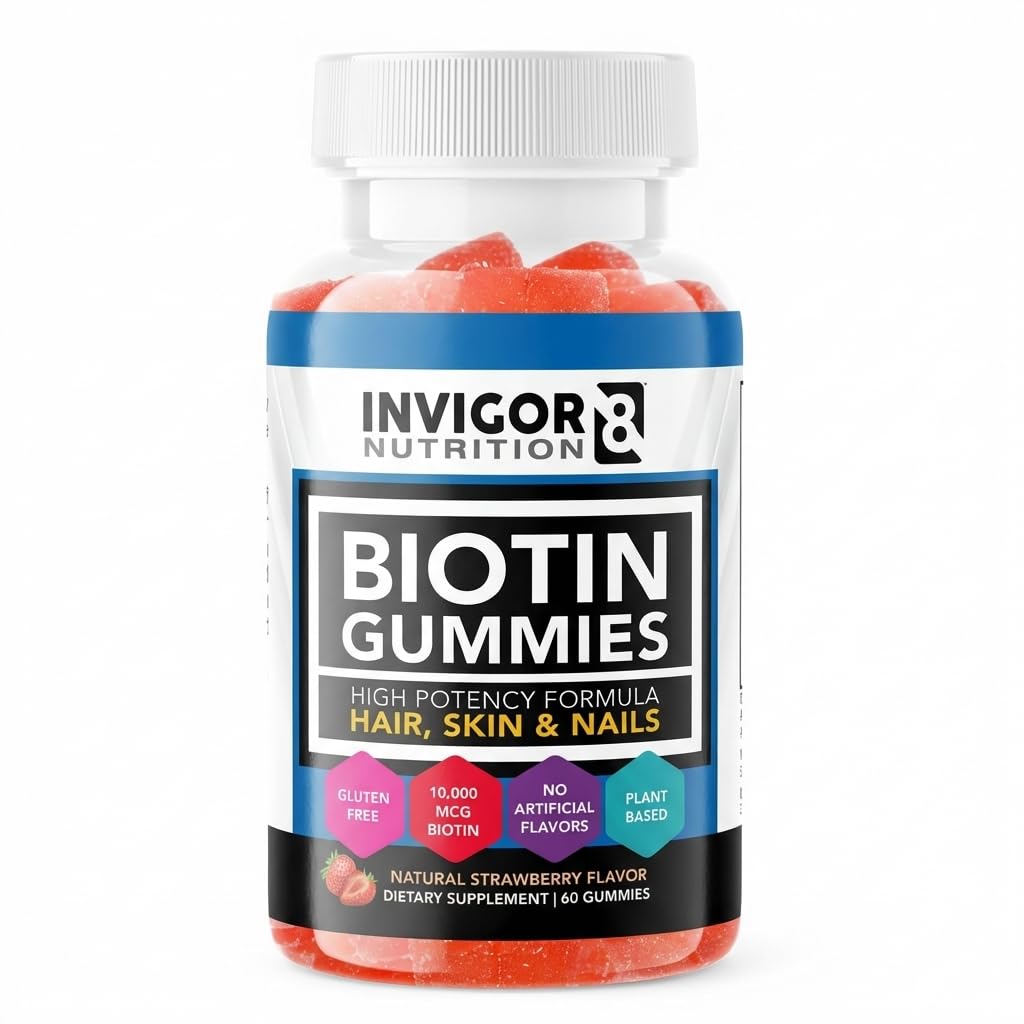 INVIGOR8 Biotin Gummies 10000mcg, 1 Count