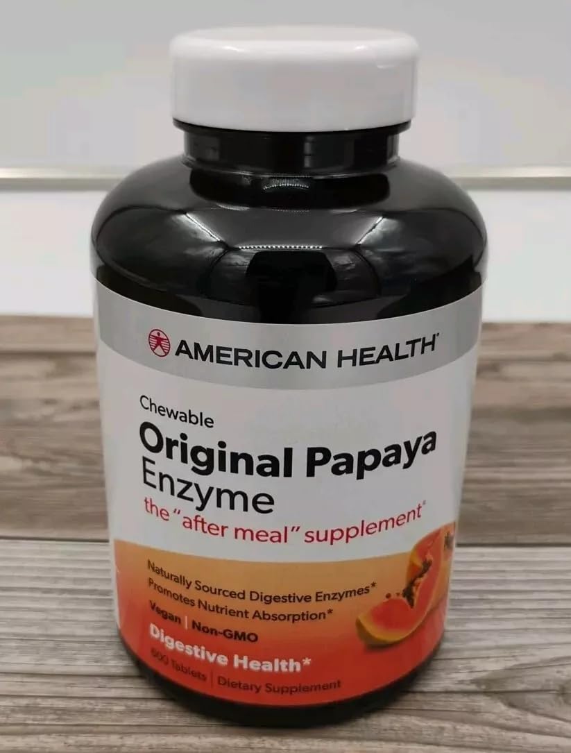 American Health Papaya Enzyme Original Chewables 600ct, 2 Pack