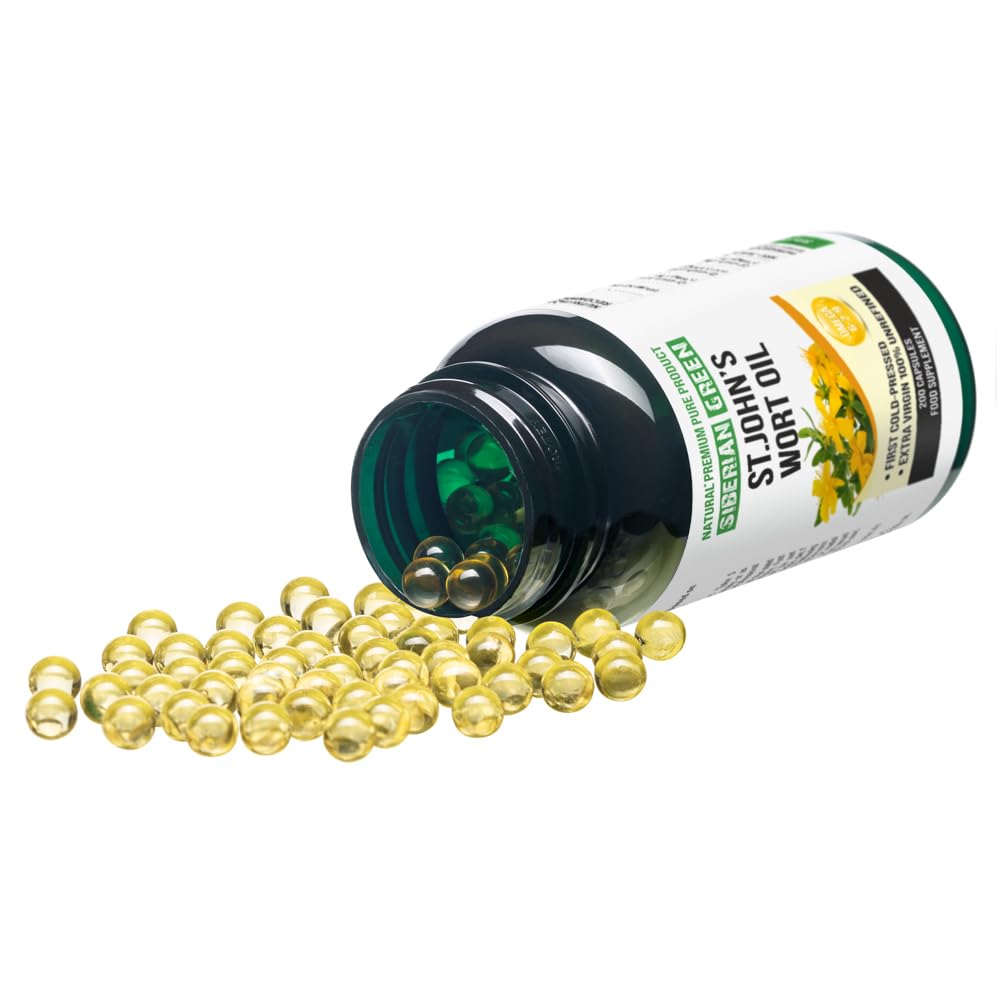 Siberian Green St. John's Wort Oil Capsules, 200 Capsules