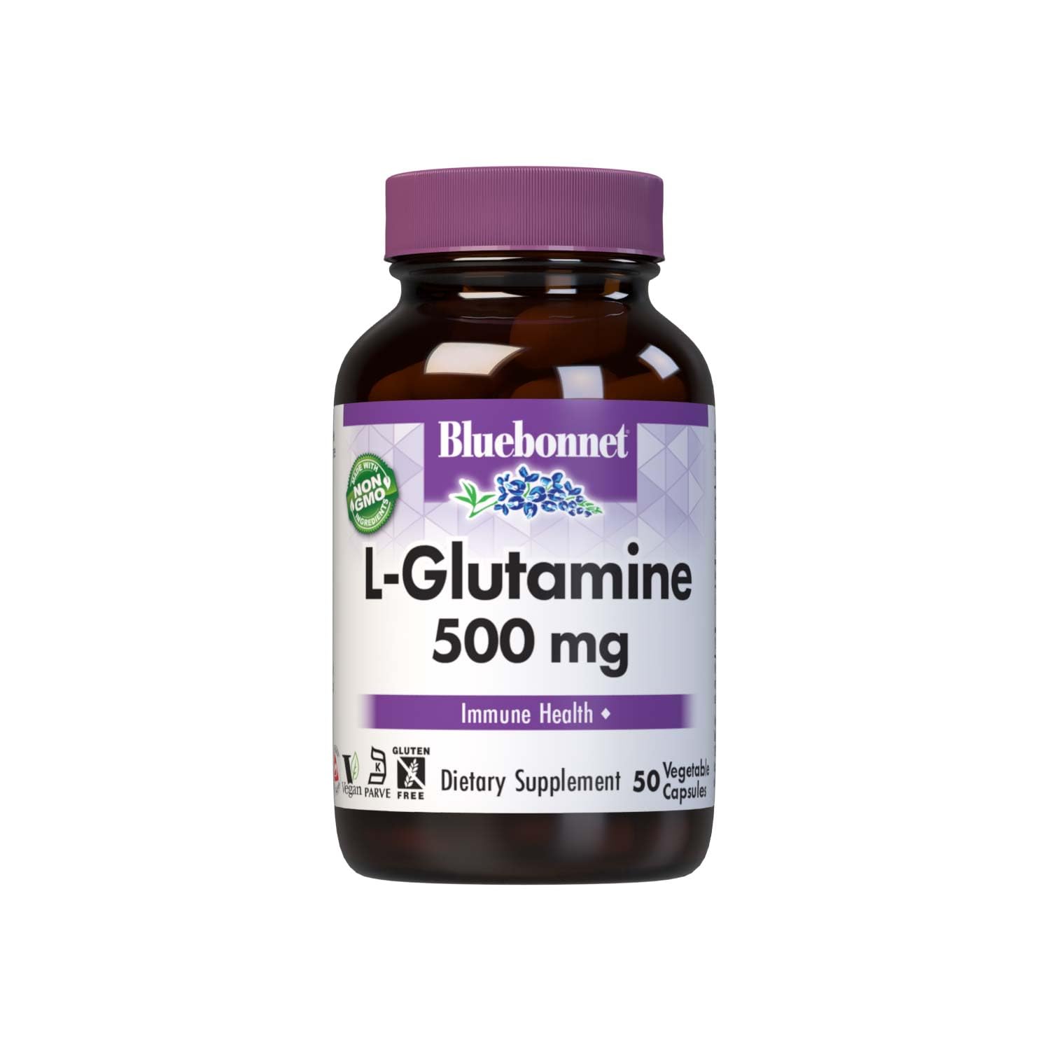 BlueBonnet L-Glutamine 500mg Capsules, 50 Count