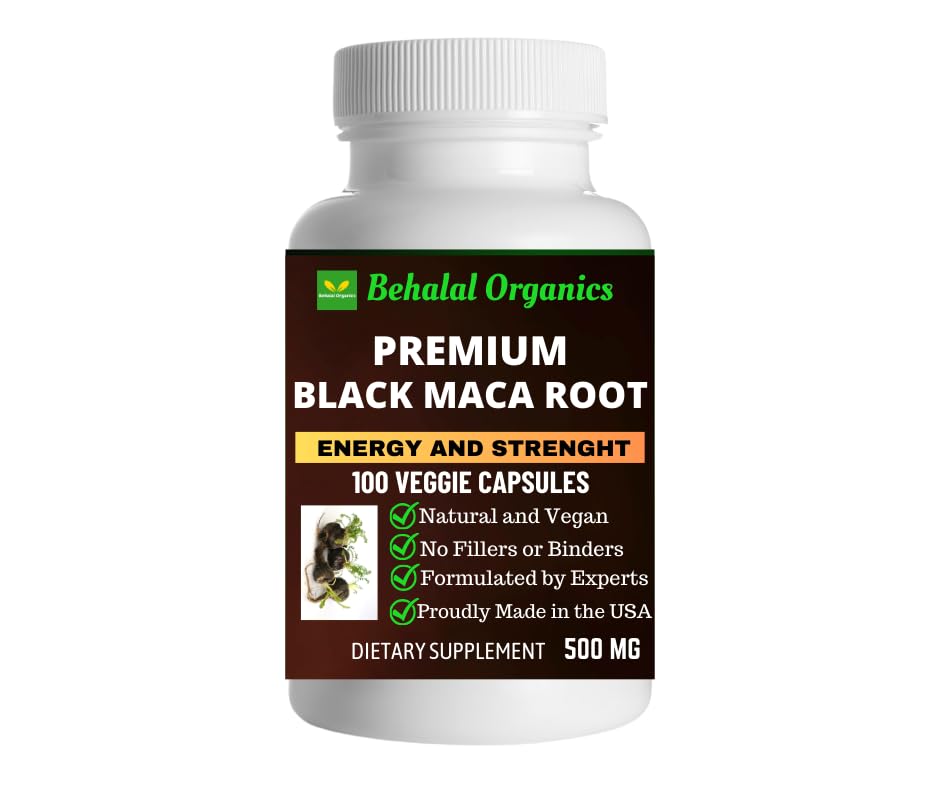 Behalal Organics Black Maca Root Quick Release Capsules, 100 Capsules