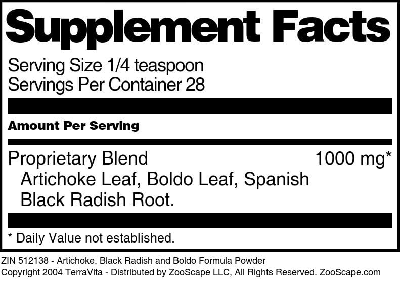 Terravita Artichoke, Black Radish and Boldo Formula Powder 1 oz (Pack of 3)