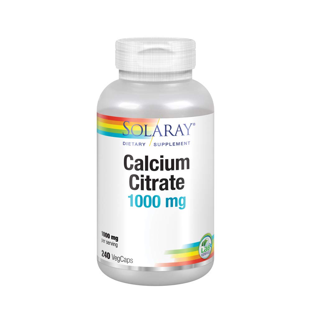 Solaray Calcium Citrate 1000 mg Capsules, 240 Count
