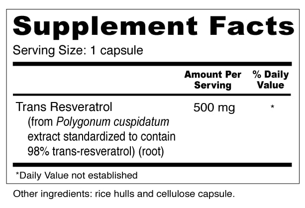 Wellness Resources Resveratrol Ultra 500 - High Potency 98% Trans-Resveratrol 500mg Per Capsule, 90 Capsules