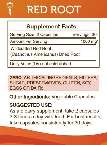 Secrets of the Tribe Red Root 1000 mg Capsules, 120 Count
