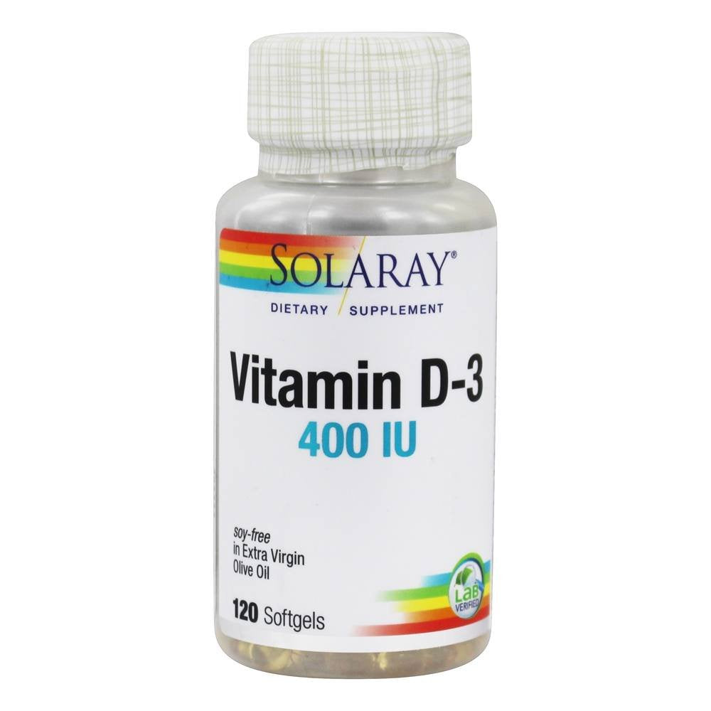 SOLARAY Vitamin D-3 10 mcg Softgels 120
