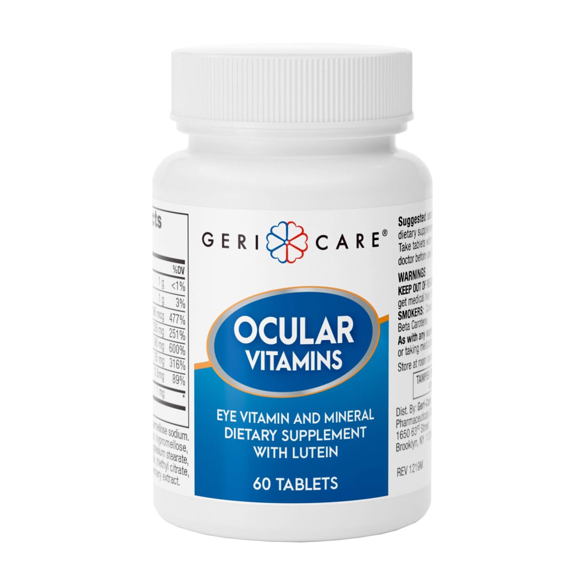 GeriCare Ocular Vitamins, Eye Vitamins and Minerals with Lutein Tablets, 60 Count