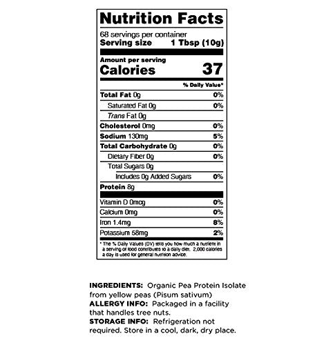 Terrasoul Superfoods Organic Pea Protein Powder, 48 Servings