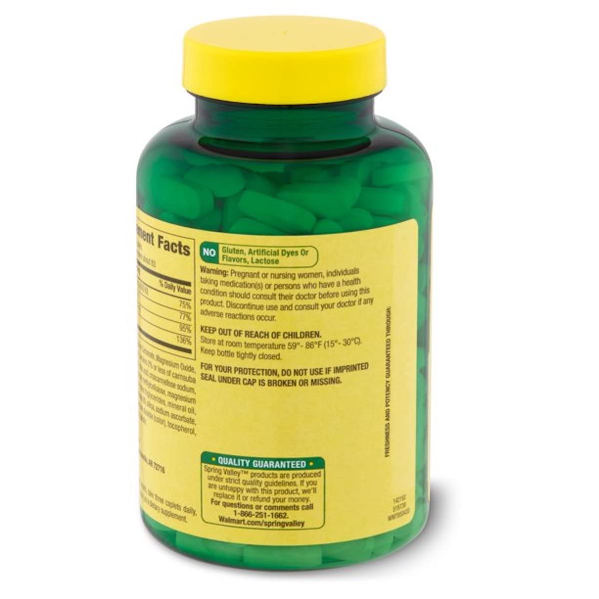 Spring Valley Calcium Magnesium and Zinc Plus Vitamin D3 Caplets, 250 Count